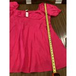 The Drop Nala twist front Hot Pink 100% Linen Mini Dress Puff Sleeve Smocked 5X Photo 6