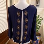 Rahi Cali NWT Dark Purple Beaded Tie Open Back Women's Top Photo 0