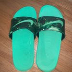 Nike Green camo slides size 4Y Photo 1