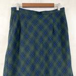 Vtg 80s Michele Plaid Skirt Size 14 Academia Preppy Heritage Old Money Modest Green Photo 4