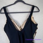Fantasizer women's one piece swimsuit wrap chest, size 10D Gold Photo 6