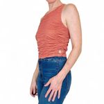Free People Movement Orange Open Back Crop Ruched Work Out Tank Top Photo 4