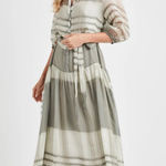 Splendid $228  Chance Printed Drop Waist Maxi‎ Dress, Light Green Size XS No Belt Photo 0