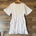 Altar'd State White Faux Wrap V-neck Ruffle Mini Dress Belt Tie Women’s Large Photo 1