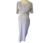 Seraphine Purple Aztec print Long Sleeve Maternity Dress Size 6 Photo 3