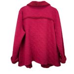 LL Bean Red Quilted Sherpa Trim Open Cardigan‎ Sweatshirt Pockets Size XL Photo 4