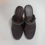 Minnetonka Brown Leather Mules Size 6.5 Photo 2