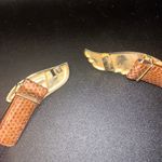 Liz Claiborne  Brown Genuine Snake Leather Gold-Tone Buckle Women's Size Medium Photo 3