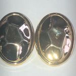 Vintage Gold Tone Funky Oval Retro Boho Pierced Earrings Photo 1