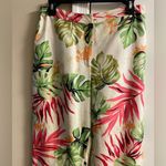 Talbots silk trouser vintage straight leg high rise tropical print Sz 10 Photo 2