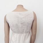 United Colors Of Benetton [] Cream Sleeveless Linen A-Line Mini Dress Sz Large L Photo 3