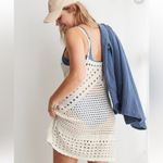 Aerie NWT  Crochet Coverup Mini Dress in Ivory Photo 2