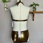 Venus  Shimmering Bronze Metallic Goddess Push-Up Halter Top and Havana Bottoms Photo 3