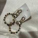 Free People NWT Free‎ People Gold and Brown Stone Multi-Hoop Dangle Earrings Photo 2