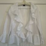 FOR THE REPUBLIC  100% Linen Women’s Ruffle Tie-Front Blouse Sz 8 Photo 0