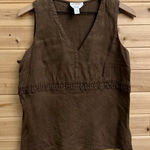 Talbots Vintage  Size Large Irish Linen V Neck Babydoll Style Tank Photo 0