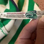 Daily Practice Medium Anthropologie Green White Striped Shorts Tight Knit Cotton Photo 7