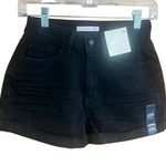 SO  High rise Curvy Shortie  Roll up Black Shorts Sz 5 NWT Photo 0