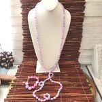 Lola Rose Long Necklace & Bracelet & Jewlery Pouch Pink Photo 2