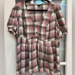 Torrid Plaid Babydoll Crinkle Flannel Gauze Button Up Short Sleeve Plus Size 1X Photo 3