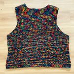 Liz Claiborne Vintage Bohemian Knit Dark Rainbow Sweater Yarn Soft Retro Vest M Photo 7