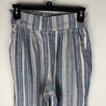 Falls Creek Womens Linen Blend Pull On Pants Small Multicolor Striped Pockets  Photo 1