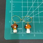 Handmade  Mushroom Lampwork Beads Drop Earrings Photo 5