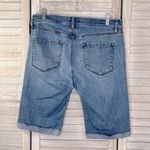 Loft  Denim Bermuda Shorts Rolled Hem Stretchy Distressed-6 Photo 1