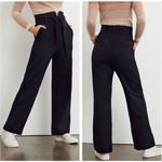 Anthropologie  MAEVE Irina Relaxed Ponte Black Wide Leg Belted Pants Size 8 Photo 1
