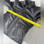 Vintage Rainforest Black Leather Jacket Quilted Lining Buckle Details Medium Photo 7