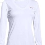 Under Armour Women's V-Neck White Long Sleeve Tee Photo 1