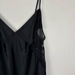 Victoria's Secret  Black Midi Slip Dress Satin Rhinestones Embellished Lace Sz L Photo 3