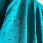 Vintage 70s 80s Teal Comma Print Dress w/ Double Rope Tie Belt quirky unique Blue Photo 3