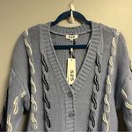 525 America Cardigan Cable Knit Periwinkle Navy & White Sweater XS NWT Revolve Photo 2