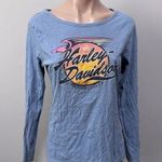 Harley Davidson  Blue Long Sleeve T-shirt Orlando Florida Motorcycle Medium Photo 0