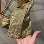 Handmade Golden saree Bollywood jeweled bling bling top open back crop beads Photo 5