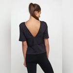 Nike  Studio Yoga Training Tie Front V Back Short Sleeve Top - Black - S Photo 1