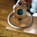 Sleeping Beauty Turquoise Coral Sterling Silver Feather Ring Size 8 Photo 7