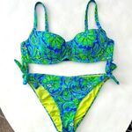 Calzedonia  COBEY Bikini Paisley Blue and Green Sz Small Photo 0