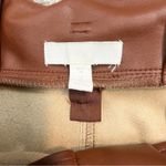 H&M ‎ Brown Vegan Leather Belted Paper Bag Trousers Tapered Pants Size 6 Photo 10