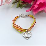 Sterling Silver  Signed Heart Charm Bracelet Photo 0