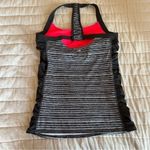 Ideology  Gray Striped Racerback Rouched Side Athletic Tank Top Size Medium Photo 9