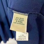 L.L.Bean Women’s Sleeveless Plunge Neck Midi Dress Navy Blue Size Medium EUC Photo 4