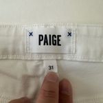 Paige ‎ High Rise Flare Jeans Raw Hem Crisp White Denim Pants Womens Size 31 Photo 10