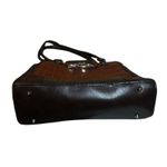 Marc Chantal MC Purse Faux Crocodile Embossed Leather Rusty Brown Handbag Photo 6