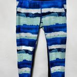 Lululemon Pace Pusher Crop Full-On Luxtreme Brush Strokes Harbor Blue Menthol Deep Navy Photo 4