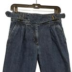 Sézane Sezane Francky Trousers Jeans Pleated Paperbag Waist Raw Hem, Sz 34/US 2 Photo 3