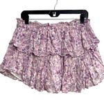 Love Shack Fancy  Ruffle Mini Skirt Purple Iris Coquette Feminine Romantic Size L Photo 2