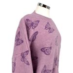 Le lis Collection Butterfly Print Purple Oversized Sweater Size Medium Photo 4