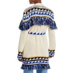 Mother The Fringe Cardigan Sweater The Tassel Is Worth The Hassel Size Small Blue Photo 2